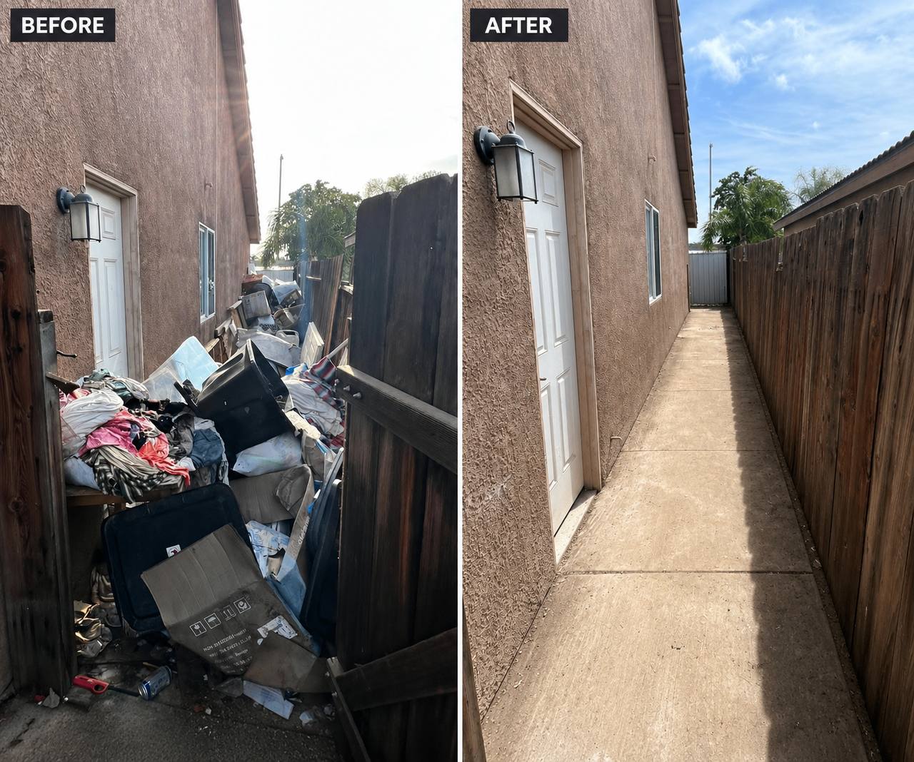 Property Junk Removal before and after