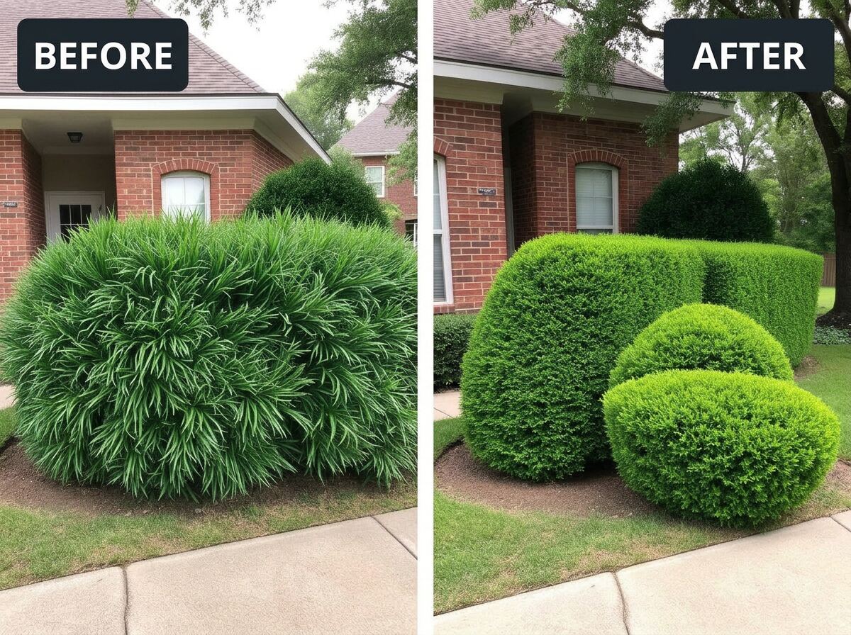 Hedge & Shrub Trimming before and after